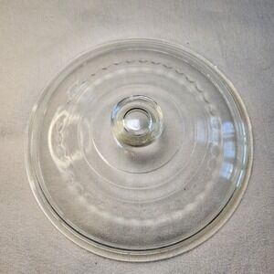 WAGNER WARE C-8 Clear Glass Lid Only for No 8 Dutch Oven Round Scalloped Vintage